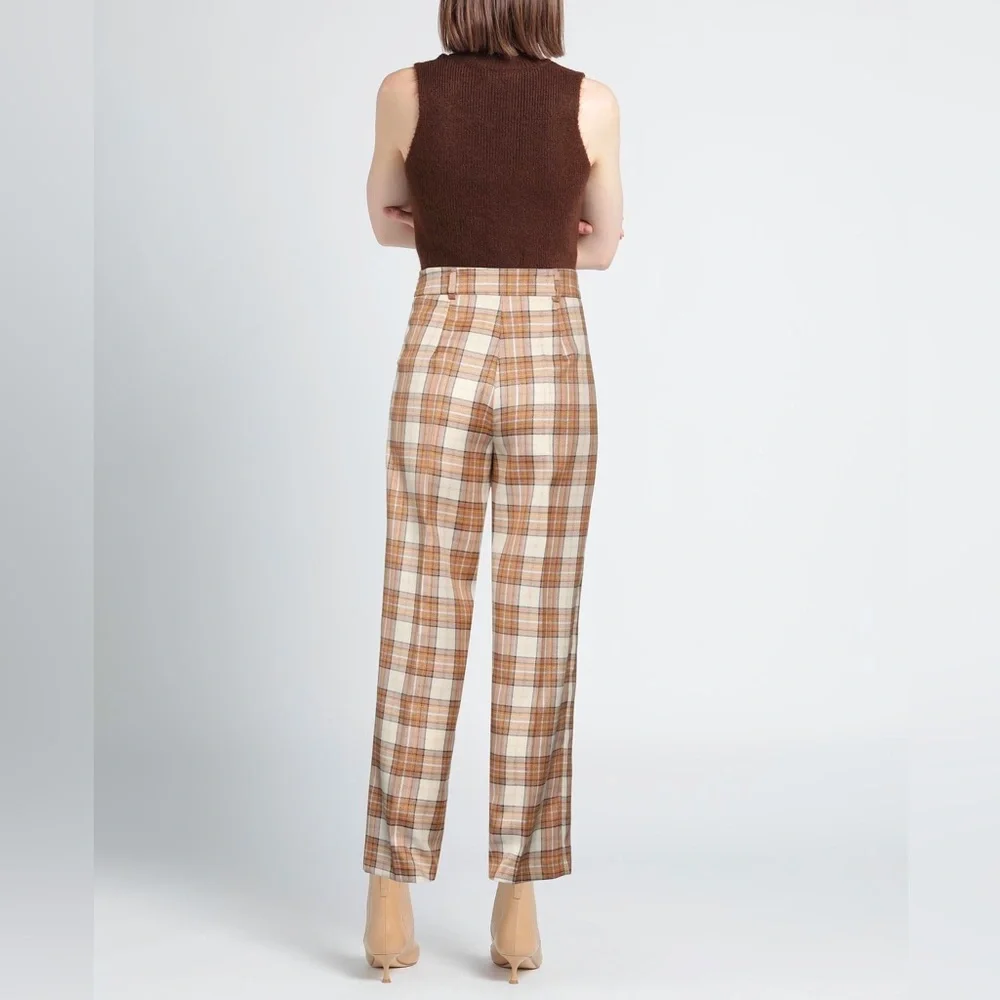 NWT High-Waisted, Plaid Trousers - Picture 3 of 6